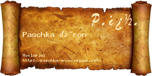 Paschka Áron névjegykártya